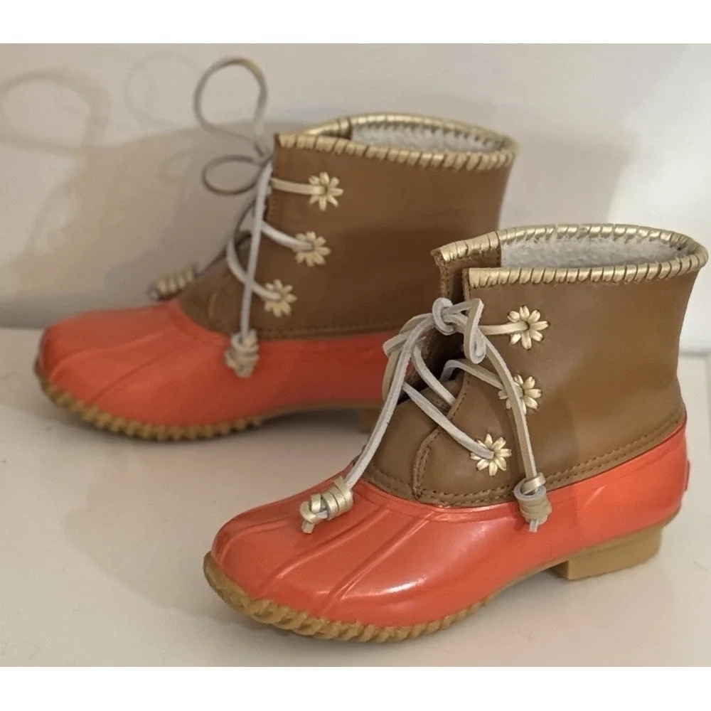 Jack Rogers Women's Chloe Classic Rain Duck Boots 6 M Coral Peach